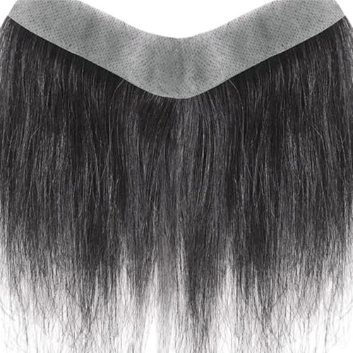 Toupet cheveux pour hommes, cheveux humains front délié remplacement toupet sans couture pièce en forme de V pour hommes front pour