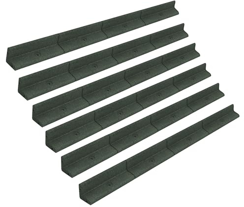 Bordura Giardino Flessibile 7,2m Totali (6 x 1,2m) Verde per Prato, Aiuole e Sentieri, Bordi per Orto e Fioriere, Gomma Resistente ai Raggi UV con Picchetti Coordinati e Connettori Inclusi