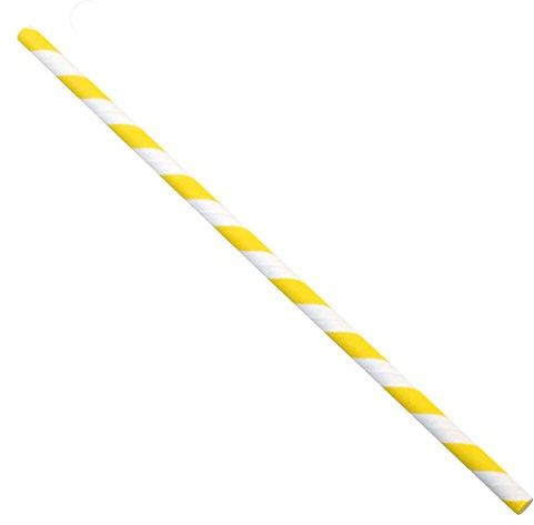 TAMLED Trinkhalme aus Papier (100, gelb/weiß)