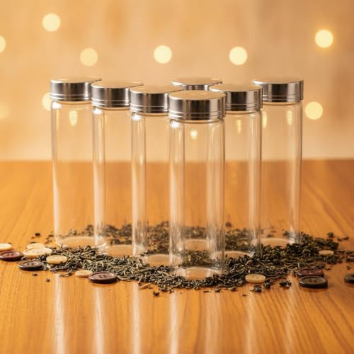 12units 60CC Empty Jars Glass Bottle with Aluminium Silver Color Screw Cap 60ml Sealed liquid Food Gift Container (12, 60ML-Silver Lid)