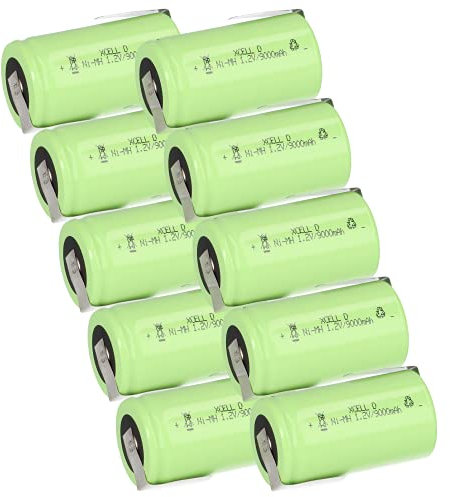 10 pilas XCell Mono D 9000 mAh / 1,2 V / NIMH con bandera de soldadura Z – Celdas de marca de alto rendimiento en calidad industrial AKKUman Set