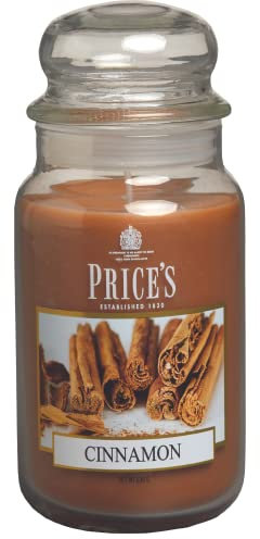 Price's Candles - Candela in Giara Grande Cinnamon - Durata Fino a 150 ore di Combustione