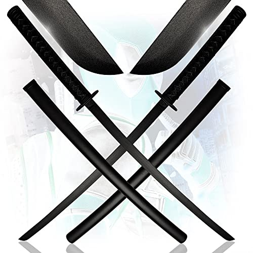 Swords and more Zwillingsschwerter, schwarz - Stahlschwerter mit Scheide 104 cm, Ninjaschwertset, Anti-Held, Katana Schwert für Kostüm
