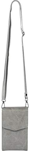 styleBREAKER Damen Mini Umhängetasche V-Klappe Karten | 10,5x18x4 cm Crossbody-Bag, 2 Hauptfächer, 6 Steckplätze, Reißverschlussfach, 76-139 cm Schulterriemen, Metall-Detail.