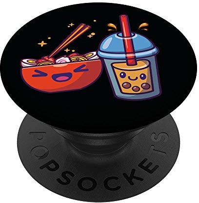 Ramen Nouilles Japonaises Bol Pho Soupe Anime K-POP Cadeau PopSockets PopGrip - Support et Grip pour Smartphone/Tablette avec un Top Interchangeable