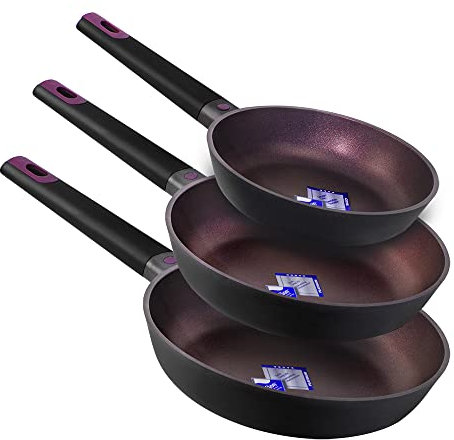 Cecotec Set de Sartenes Polka Experience 18-22-26 Bucket Set Titan. Diámetro 18-22-26, Aluminio Fundido, Revestimiento Antiadherente, Apta para todo tipo de Cocinas y Lavavajillas