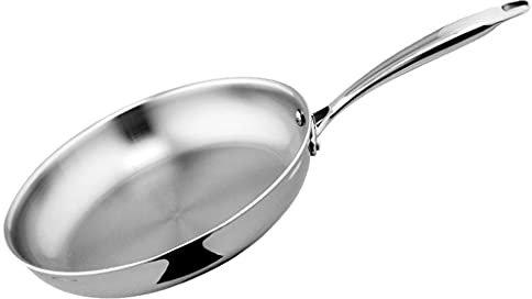 revêtement anti-adhésif Pot 18-10 Feuillette en acier inoxydable poêle à frire de 10 pouces poêle à frire de qualité professionnelle pour tous types de cuisinières