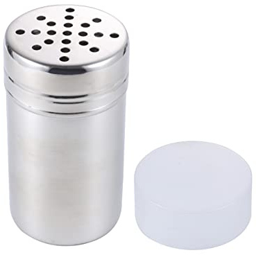 Dredge Shaker Spice Shaker Seasoning Shaker Grated Cheese Shaker Stainless Steel with Large Holes & Lid (size -2)