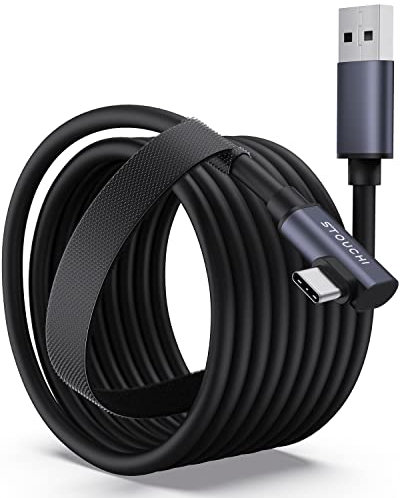 Stouchi Link Kabel 5m,Kompatibel mit Meta/Oculus Quest3/Quest2/Pro PICO 4 PC Steam VR, Virtual Reality Headset Kabel,Hochgeschwindigkeits PC Datenübertragungs,USB 3.0 auf USB C Kabel für Gaming PC