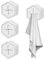 Lot de 4 porte-torchons sans perçage - Porte-serviettes de cuisine - Crochet porte-serviettes ABS - Design simple et élégant