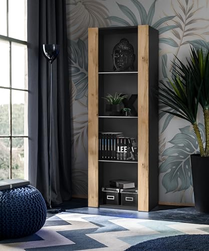 Komodee Vetrina Tivoli Nero/Wotan 55x159x35 cm
