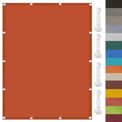 Vela Ombreggiante, 3 x 5 m Protezione UV 95%,Antivento,Rettangolare, Tenda da Sole Balcone,Tendone Tende, con Occhielli, per Esterno Giardino Terrazzo, Arancione