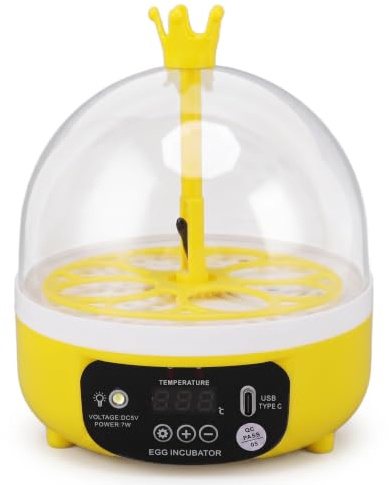 Mini Ei-Brutmaschine incubator eieren Inkubator für H¨¹hnereier für zu Hause Automatische Temperatur-Feuchtigkeitskontrolle 4 Ei Candles Incubateurs