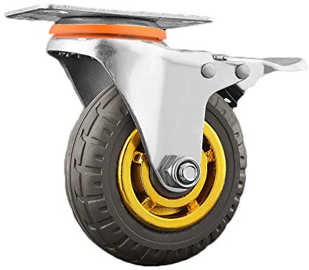 Lenkrollen 150MM Casters Heavy Duty 4-teilige Anti-Rutsch-Gummi-Lenkrolle mit Ball Caster obere Platte Stille für Möbel