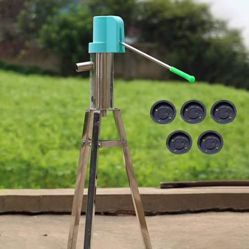 Elitix Schwengelpumpe Outdoor-Handschüttelwasserpumpe mit Ständer und Teilen, Manuelle Saugpumpe aus Edelstahl zur Wasserentnahme, Druckpumpe mit Ergonomischem Griff(42cm)