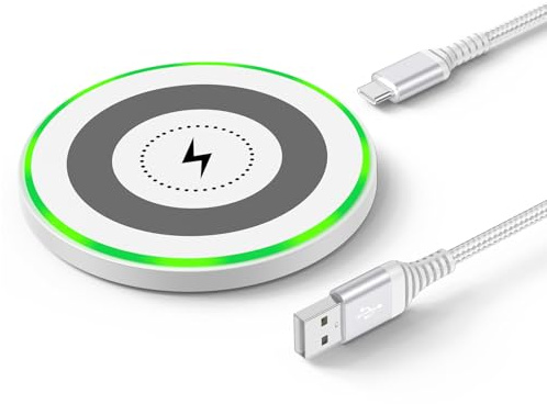 Wireless Charger, Wireless Charging Pad 15W Max for Google Pixel 9/8a/7/6 Pro, Samsung Galaxy S25 Ultra/S24/S23+/S22/S21/S20/S10/S9/Note 20/10/Z Flip 6/5/4, iPhone 16/15/14/13/12 Pro Max