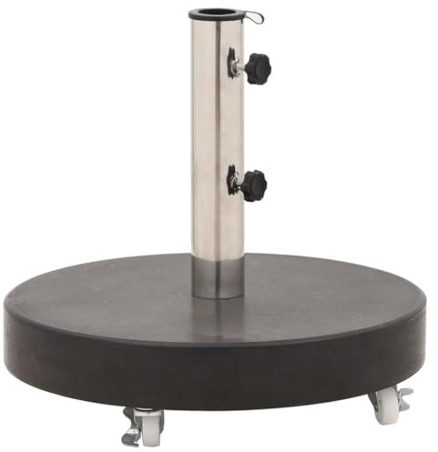 Lauuoeriau Home & Garden,Parasol Base Granite 30 kg Round Black