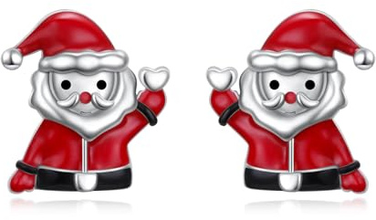 Weihnachtsohrringe aus Sterlingsilber für Frauen und Teenager, Weihnachtsbaum, Weihnachtsmann, hypoallergene Ohrstecker, Ohrringe, Weihnachtsschmuck, Geschenke