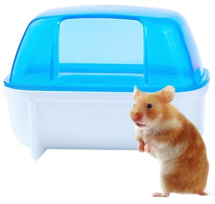 Gihioue Sandbad für Hamster - Hamster Badesand Badebox - Abnehmbare Hamster-Badewanne, Hamster-Katzentoilette, stabile Hamster-Badewannen-Toilette für Zwerghamster/Maus/Chinchilla