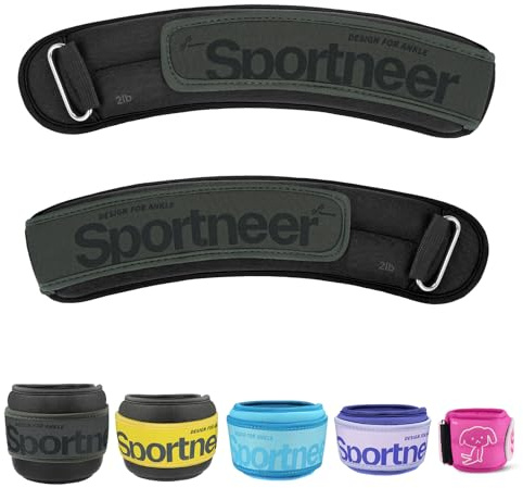 Sportneer Gewichtsmanschetten, Gewichtsmanschetten Fuß, 2 * 0,23kg/2 * 0,45kg/2 * 0,9kg/ 2 * 1,36kg /2 * 2,27kg Armgewichte Handgelenkgewichte Set, Laufgewichte für Hand- und Fußgelenke