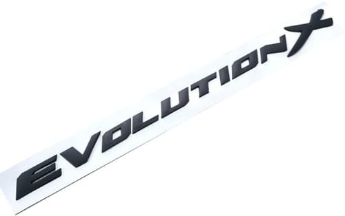 SJSHOPS Auto Emblem für Mitsubishi Lancer Evolution X EVO,Auto Buchstaben Logo Buchstaben 3D Aufkleber,Auto Emblem Logo Aufkleber 3D Metall Emblem Auto Aufkleber,Aufkleber Mit Autologo, B Black