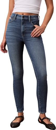 Calvin Klein Jeans LV047D756G - Jeans Ajustados de Talle Alto para Mujer, Color Azul (Vintage Avenue), RG26, Azul (Vintage Avenue), 26W / 32L