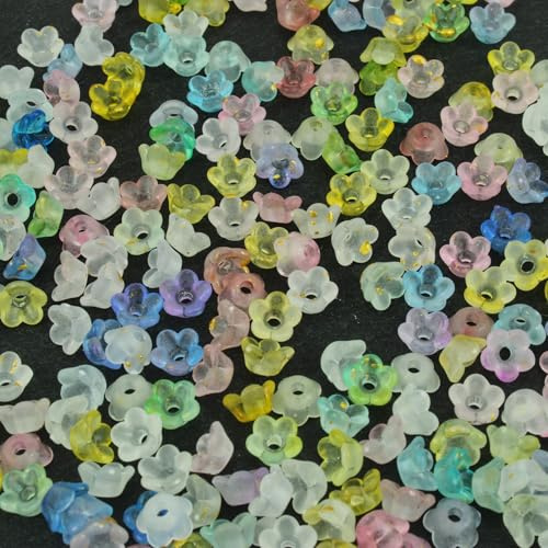 250x/1000x Acrylperlen Kelche Blume 5,5x3mm Acryl Perlen Blüten Kappen Mini (1000)
