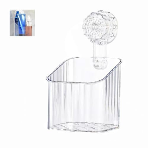 Wxinsheng Duschablage Ohne Bohren Saugnapf,Transparente Ablage Dusche Belastbar Duschkorb,Wasserdicht Duschregal mit Starke Saugnapf Aufbewahrung Badregal für Badezimmer Küche Bad Shampoo