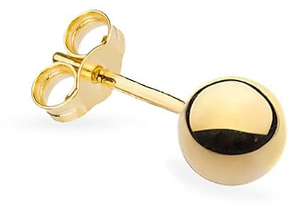 MARKO Einzelner Ohrstecker aus 14K Echtgold 585 – Gold Ohrring Damen 3mm – Solo Kugel Ohrstecker in Größen von 3mm bis 8mm – Hochwertiger Echtgold Schmuck für Frauen & Mädchen – Stecker Verschluss