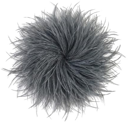 Baesics Federbrosche Damen - Feder Brosche zum Anstecken Ansteckblume | Aus echten Straußenfedern, federleicht und voluminös, 2-in-1 mit Nadel und Haarclip. Für Hochzeit, Fasching, Blazer, Kleid