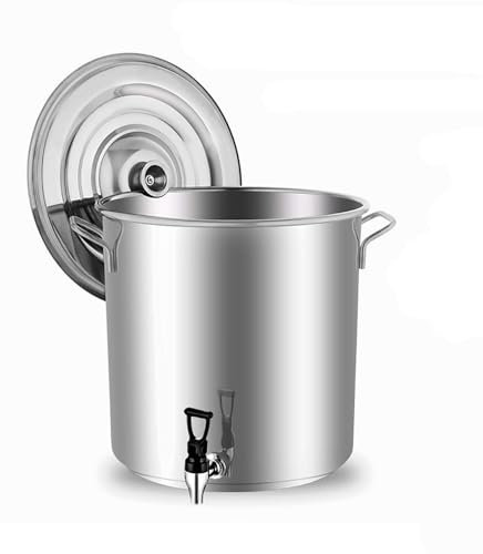 DLAZUM Olla Grande con Grifo y Tapa, cubeta para Sopa de Acero Inoxidable 304 de Grado alimenticio.