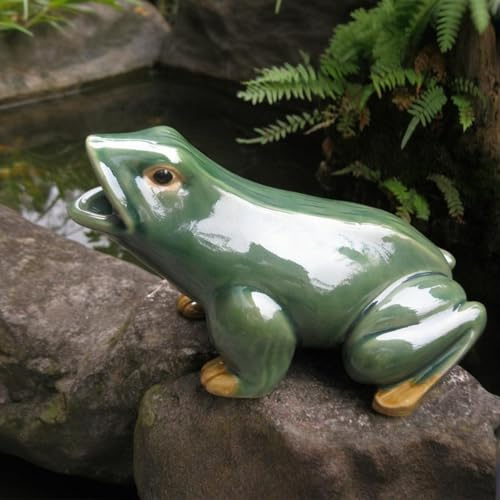 Sputacchiera per laghetto, Piccola Fontana Per Laghetto, Fontana Da Giardino In Ceramica Decorazioni, accessori per laghetto da giardino per esterni(24 * 16 * 15cm/9.4 * 6.3 * 5.9in)