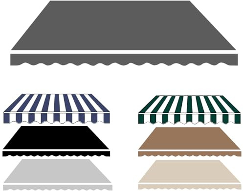 Tessuto di Ricambio per Tende 2.0m 2.5m 3.0m 3.6m 4m 5m, Telo di Ricambio per Tende Parasole Retrattile per Esterno Balcone Patio Esterno, Impermeabile Anti UV(Grigio,400x150cm)