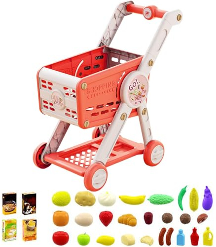 Leksaksvagn – 35 cm barn lekvagn, gör rullkorg, utbildningssortering | hållbar mini för – – flicka skola lära kul