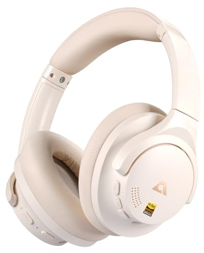 1Mii Y8+ Hybrid Active Noise Cancelling Kopfhoerer Over-Ear Bluetooth 6.0 Kopfhörer Kabellos mit 100h Spielzeit, Faltbar Bequemer, LDAC Hi-Res Audio, EQ via App, für Reisen und Flugzeug, Beige