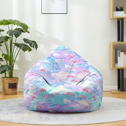 Hiseng Poltrona Sacco - Senza Imbottitura per Adulti e Bambini Solo Rivestimento, Stile Principessa Bean Bag Con Manico Pouf pouf Copertura per Sedia da Gaming Living Room (Scintillante,100x120cm)
