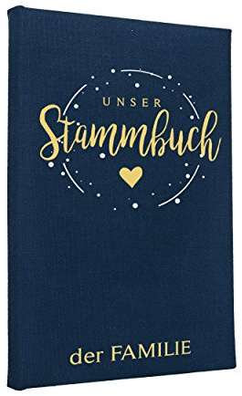 Hochzeitideal – Stammbuch der Familie Corella dunkelblau 21,0 cm x 15,0 cm - Buchbinderleinen Hochzeit - Familienbuch Standesamt mit 6-Fach Ringmechanik für Urkunden mit Behördenlochung