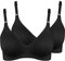 Nur Die 2er Pack Baumwoll BH bügelloser doppellagiger Softcup-BH Bra weich bequem unsichtbar nahtlos unter der Kleidung Damen, schwarz, 85B