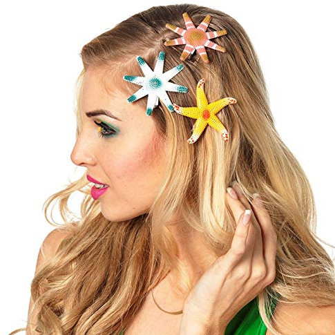 PARTY DISCOUNT Haarclips Seesterne, 3 Stück, ca. 7cm