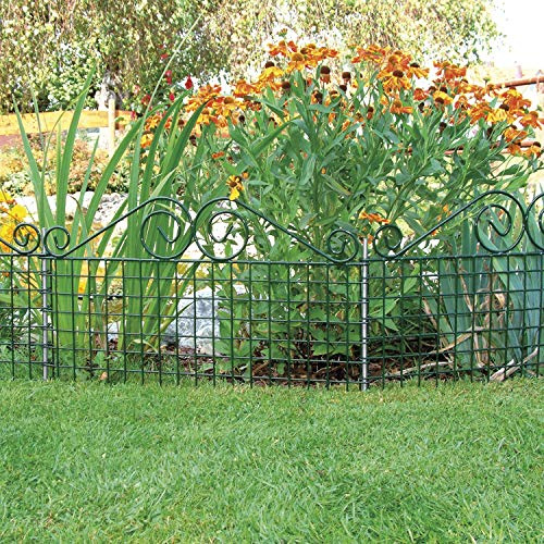 bellissa Rabattenzaun Ambiente Verzierung - 7514 - Dekorativer Zierzaun für Abgrenzungen im Garten - 76 x 44 cm - grün - 3er Set