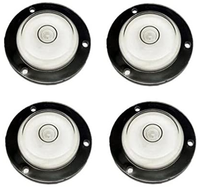 LAIESYA 4Pcs Spirit Bubble Levels Little Circular Level Measuring Tools Multi-Directional Leveling for Camera, Refrigerator, Picture Hanging (Style A)