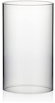 WGVI Portavelas Hurricane de 4.7 Pulgadas de Ancho y 8 Pulgadas de Alto, Cilindro de Vidrio Transparente, Soporte para Velas, Tubo de Chimenea, Extremo Abierto, 1 Pieza