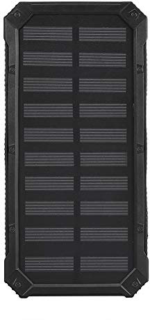 Caricabatterie Power Bank, Solar Power Bank 20000mAh Grande capacità e rispettoso dell'ambiente per l'esterno per i viaggi per la casa per la scuola(Nero)