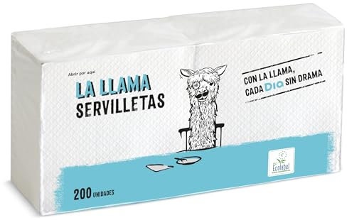DIA LA LLAMA servilletas blancas 1 capa paquete 200 uds