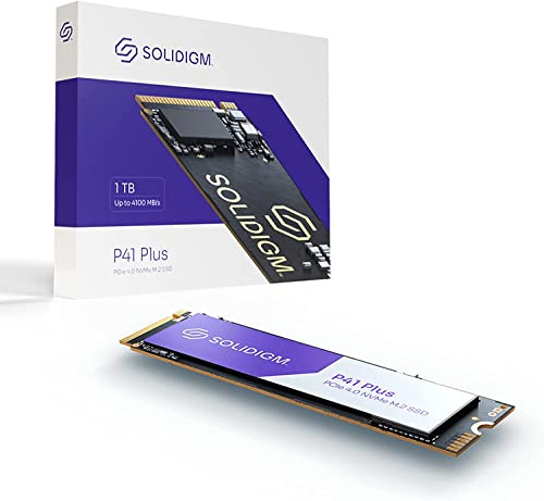 Solidigm™ P41 Plus Series - Unidad Interna de Estado sólido SSD de 1 TB Gen 4 NVMe 4.0 x4 M.2 SSD 2280 3D NAND Unidad Interna de Estado sólido (1 TB, M.2 80 mm, PCIe 4.0 x4)