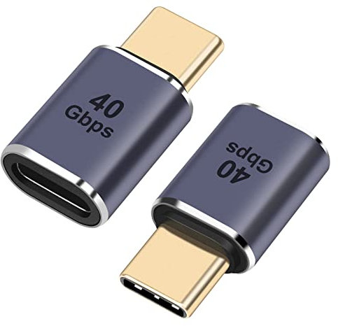 Confezione da 2 adattatori USB-C, 40 Gbps (da maschio a femmina), USB 4.0 compatibile con Samsung, MacBook e altri