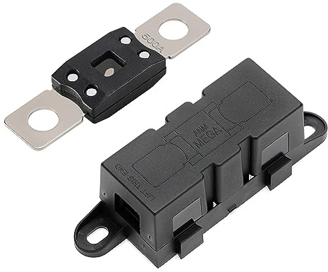 VEXUNGA Mega Sicherungshalter und Mega Sicherungen 500A Ampere ANM Schmelzsicherung Sicherungshalter mit MEGA Sicherung Schraubsicherung Hochstromsicherung für KFZ PKW LKW