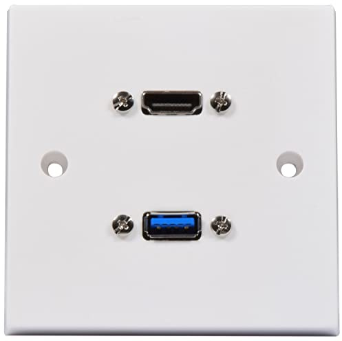 AV:Link | Plaque murale multimédia avec prises HDMI 8K et USB 3.0
