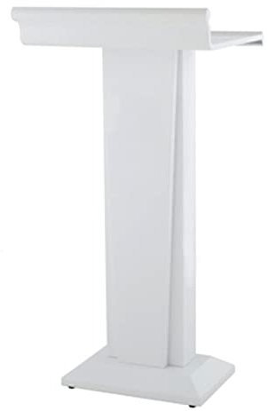 OURECO Rednerpulte/Podien, Stahlpodium mit rechteckiger Basis, Vortragsplattform im Klassenzimmer, Kanzel oder Zeremonie in der Kirche, for Konferenzen, Auditorium (Color : White)