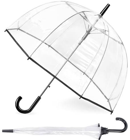 RONIARE Clear Bubble Umbrellas for Rain Large Windproof Dome Umbrella for Weddings,Prom, Graduation and Outdoor Events for Men and Women,Clear